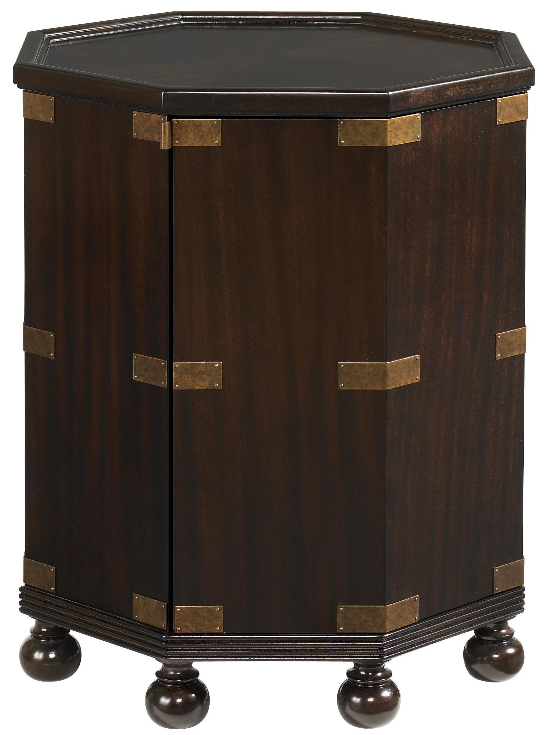 Tommy Bahama Home Royal Kahala 537952 Octagonal Pacific Campaign Accent Table with One Door